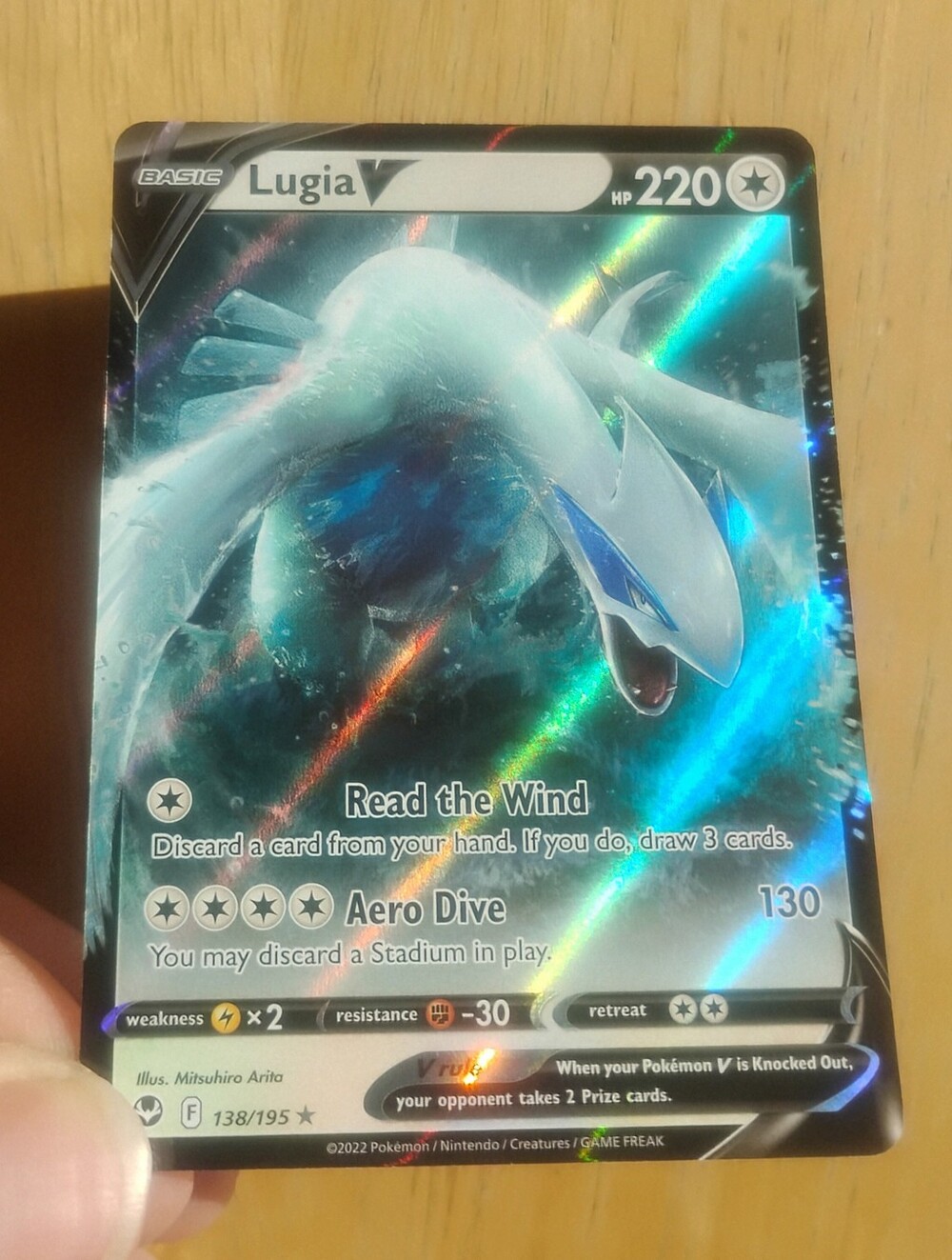 Mint 2022 Holo Ultra Rare Lugia V 138/195 Silver Tempest Pokemon Card
